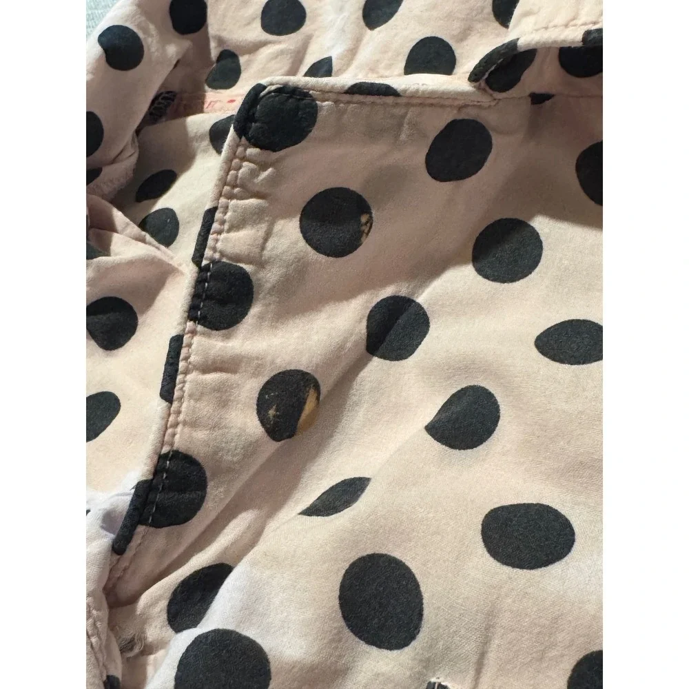 Victoria's Secret Pink Black Polka‎ Dot Pajama Shirt Top M M